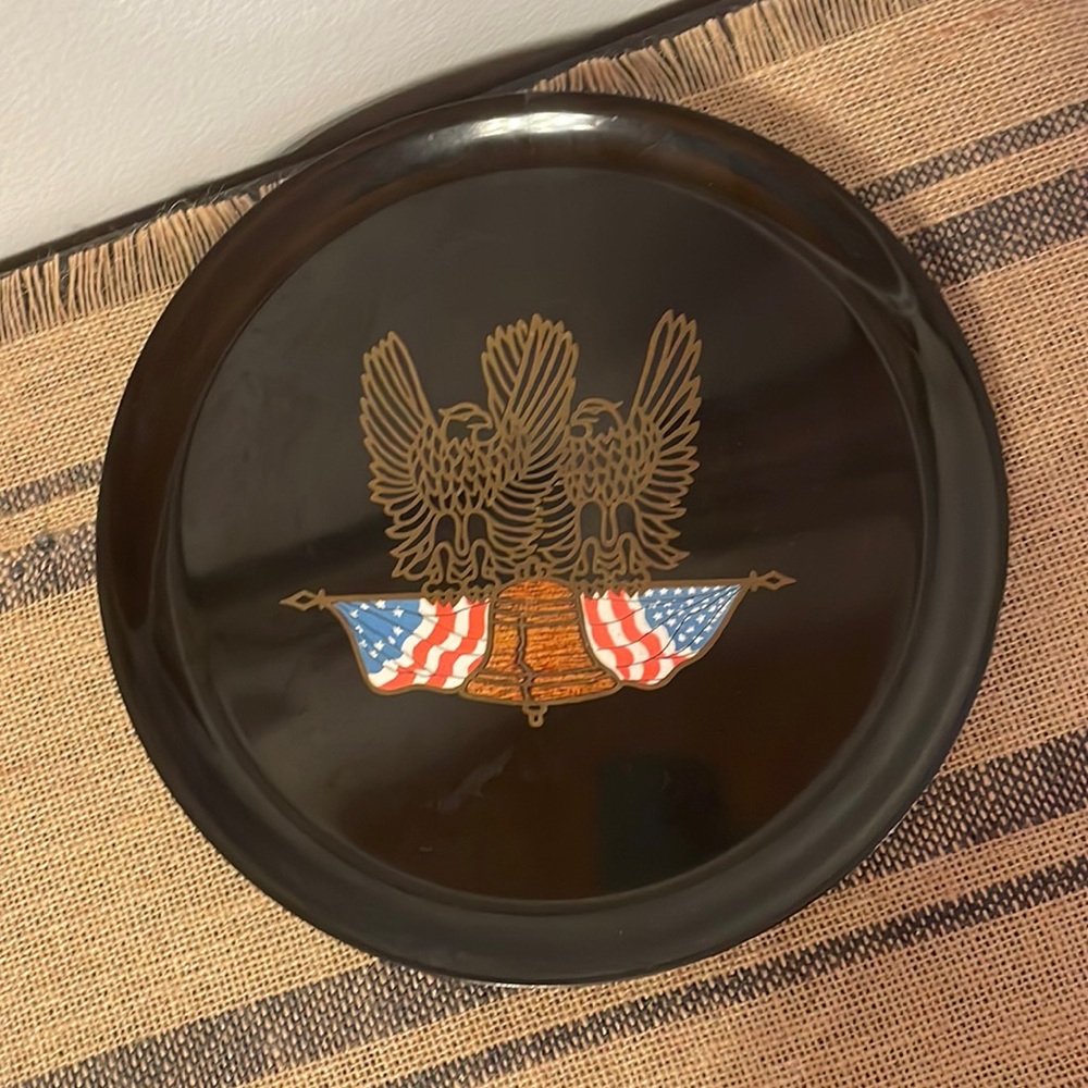 [COUROC] Mid Century 1970’s American Flag/Eagles Resin Tray